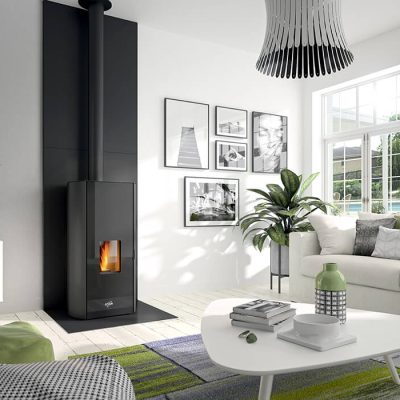 Réalisation d'un poêle à granulés à Challans par Déco'Styl